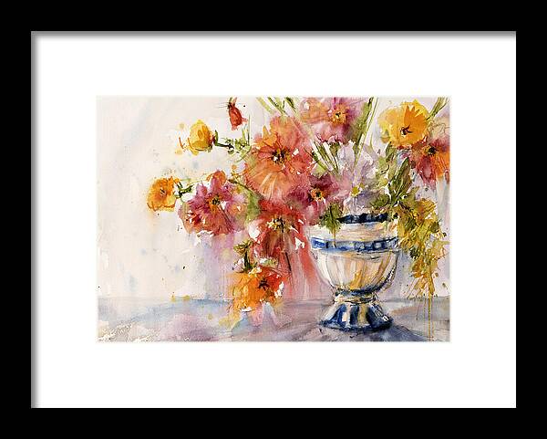 Flower Framed Print featuring the painting Poppies by Judith Levins