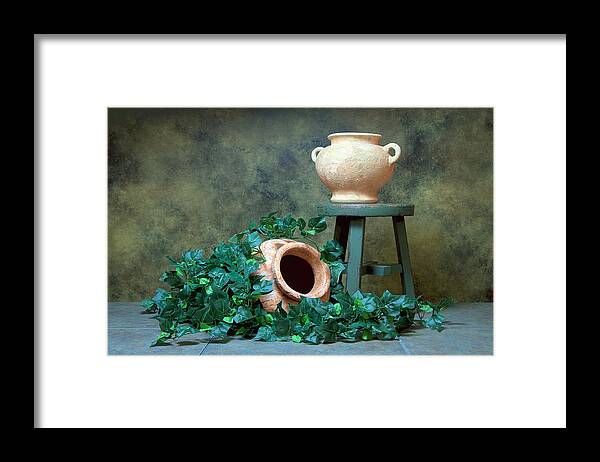 Ivy Framed Print featuring the photograph Pottery With Ivy I by Tom Mc Nemar