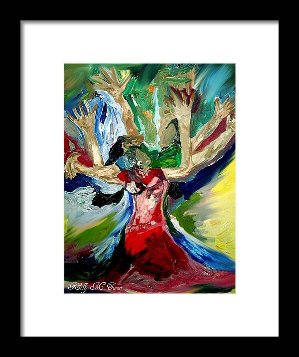 Praise Dancers Framed Print featuring the painting Praise Dance #1 by Kelly M Turner