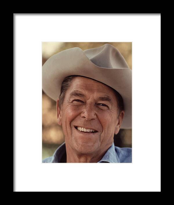 Ronald Reagan Framed Print featuring the photograph President Ronald Reagan by War Is Hell Store