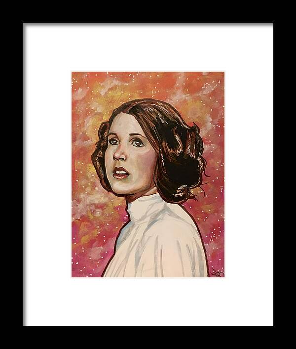 Princess Leia Framed Print featuring the painting Princess Leia Organa by Joel Tesch