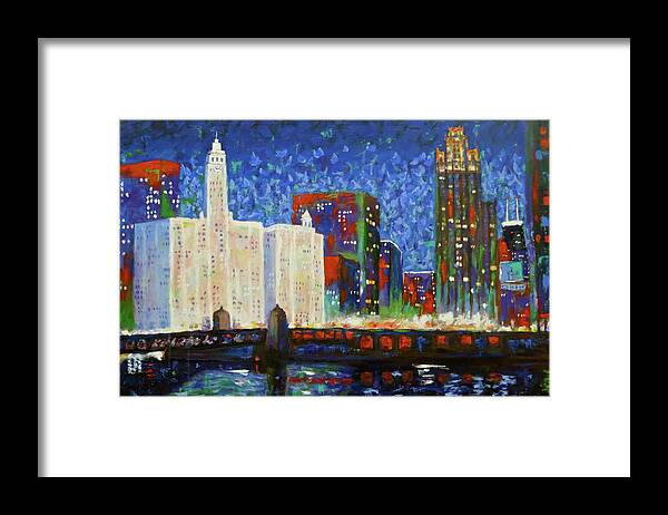 Chicago Framed Print featuring the painting Queen and King of Michigan Avenue by J Loren Reedy