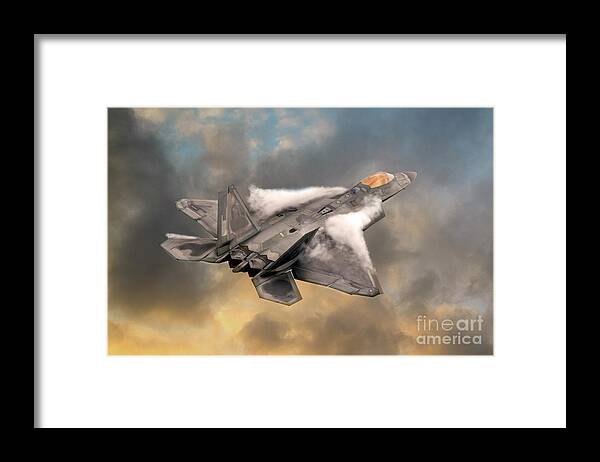 F22 Framed Print featuring the digital art Raptor by Airpower Art