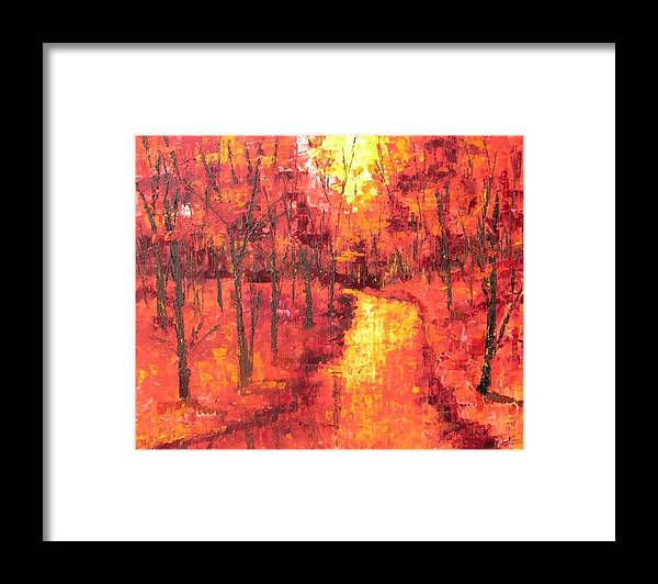 Seascape Framed Print featuring the painting Red forest #1 by Frederic Payet