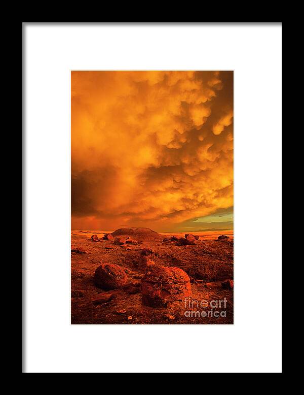 Red Rock Coulee Framed Print featuring the photograph Red Rock Coulee Sunset 2 #2 by Bob Christopher