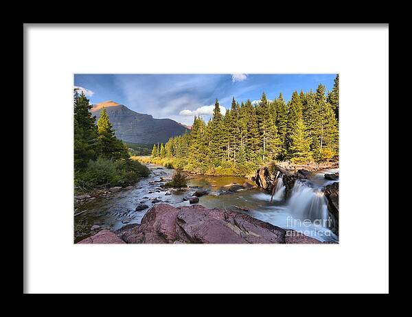 Red Rock Falls Framed Print featuring the photograph Red Rock Falls Landscape #1 by Adam Jewell