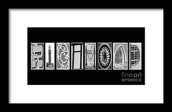 In Color Framed Print featuring the photograph Richmond VA Virginia - Typography #1 by Dave Lynch