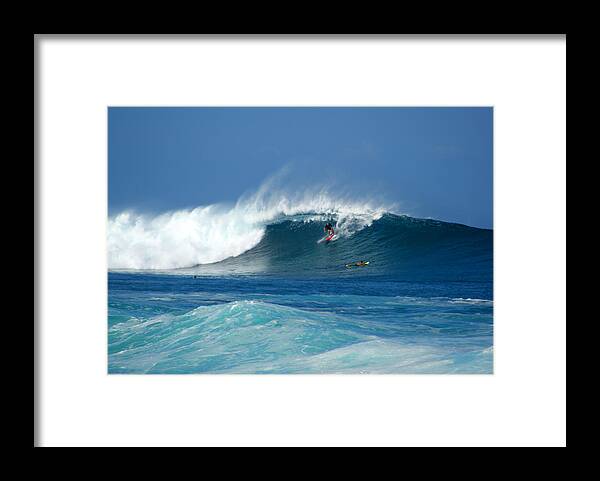  Rock Piles Framed Print featuring the photograph Rock Piles Surfer #1 by Kevin Smith