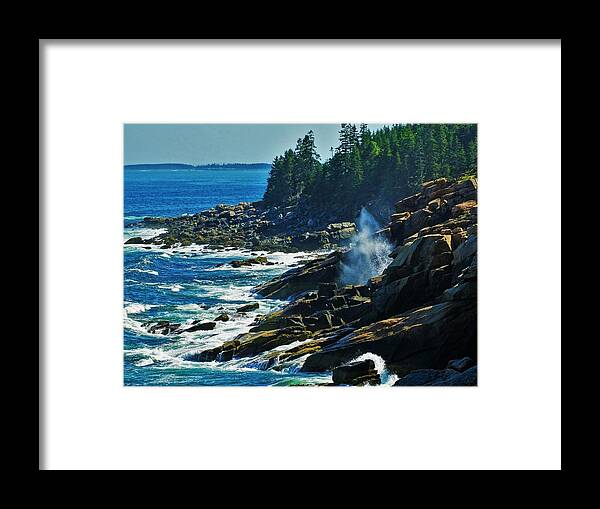 Wild Shoreline Framed Print featuring the photograph Rockport Shoreline #1 by Lisa Dunn