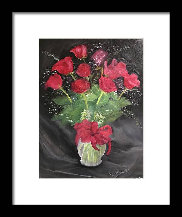 Roses Framed Print featuring the painting Roses #1 by Sheila Mashaw