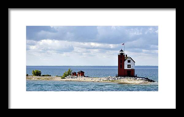 Mackinac Island Framed Print featuring the photograph Round Island Lighthouse by Marysue Ryan