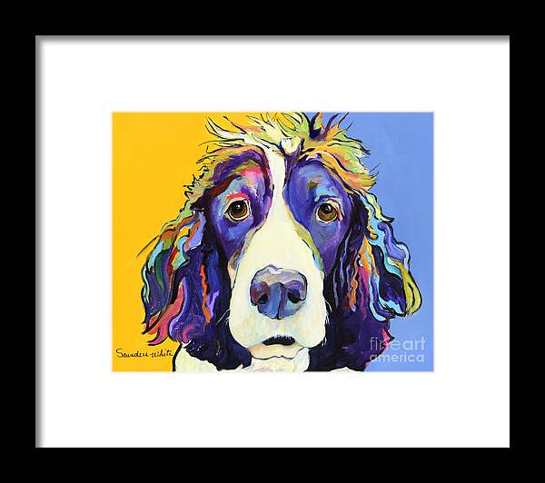Blue Framed Print featuring the painting Sadie by Pat Saunders-White