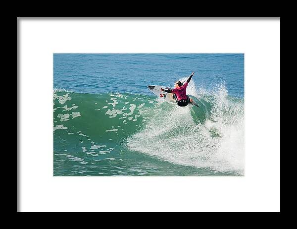 Surfers Framed Print featuring the photograph Sally Fitzgibbons #1 by Waterdancer