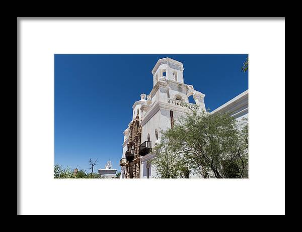 San Xavier Del Bac Mission Framed Print featuring the photograph San Xavier del Bac Mission - Tucson Arizona #1 by Jon Berghoff