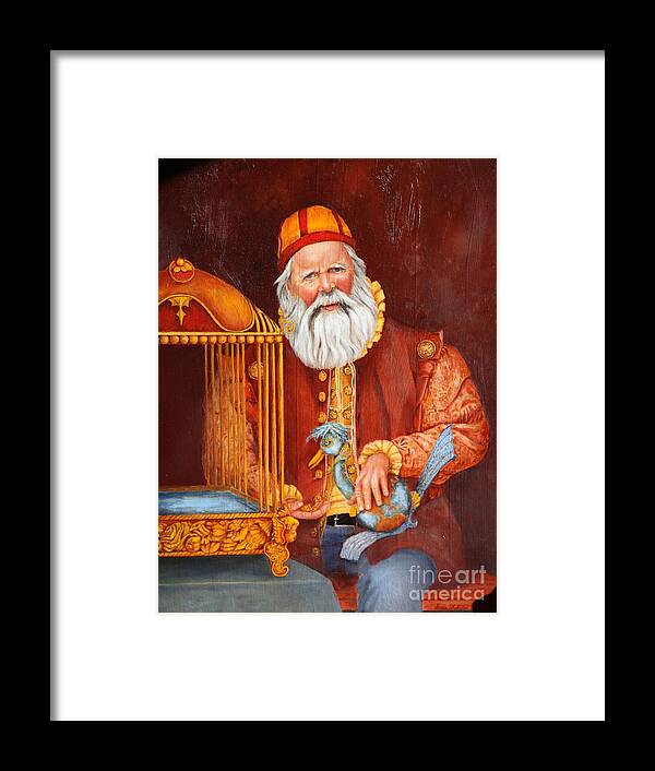 Santa Framed Print featuring the painting Santa #1 by Portraits By NC