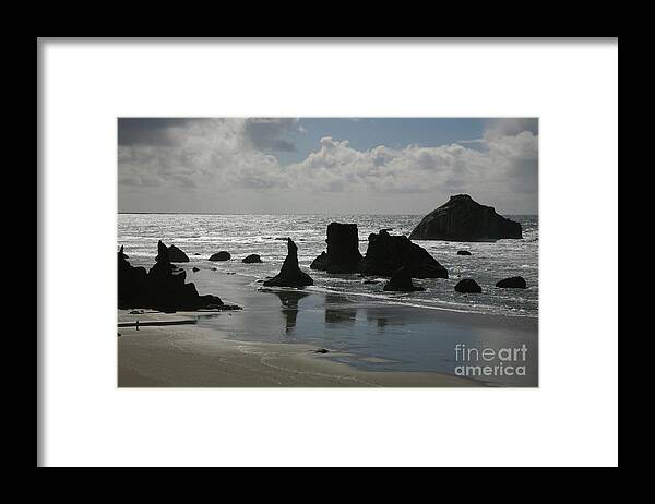 Bandon Framed Print featuring the photograph Sea Stacks #1 by Timothy Johnson
