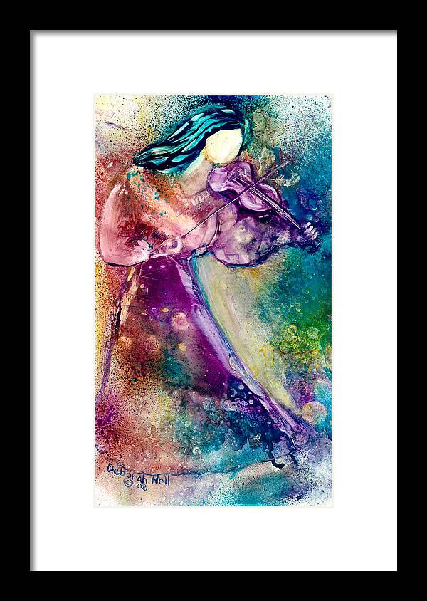 Woman Framed Print featuring the painting Serenade #1 by Deborah Nell