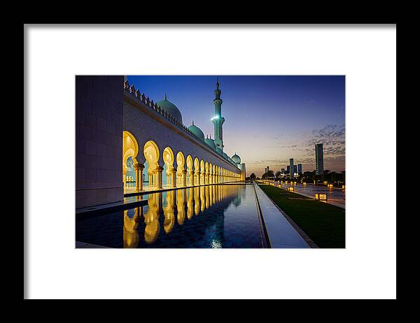 Abu Dhabi Grand Mosque Framed Print featuring the photograph Sheikh Zayed Grand Mosque by Ian Good