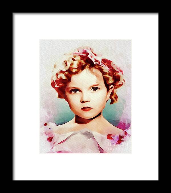Shirley Framed Print featuring the painting Shirley Temple, Vintage Hollywood Actress #1 by Esoterica Art Agency
