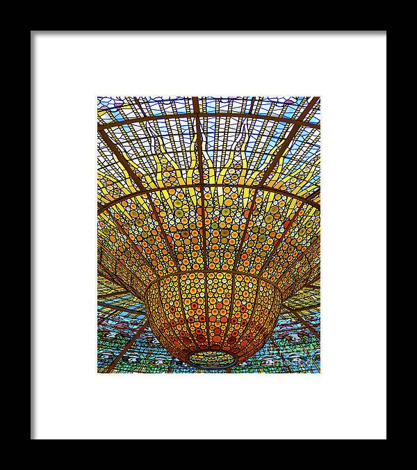 Catalana Framed Print featuring the photograph Skylight in Palace of Catalan Music #1 by Andrew Michael