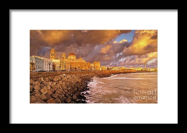 View Framed Print featuring the photograph Skyline from Campo del Sur Cadiz Spain #1 by Pablo Avanzini