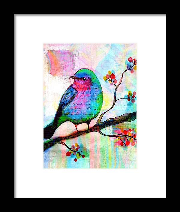 Bird Framed Print featuring the painting Songbird #2 by Robin Mead