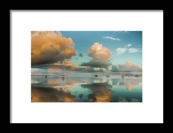 Aqua Waterscapes Framed Print featuring the photograph SOUND of SILENCE by Karen Wiles