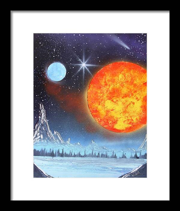 Space Art Framed Print featuring the painting Space art 2 #1 by Lane Owen