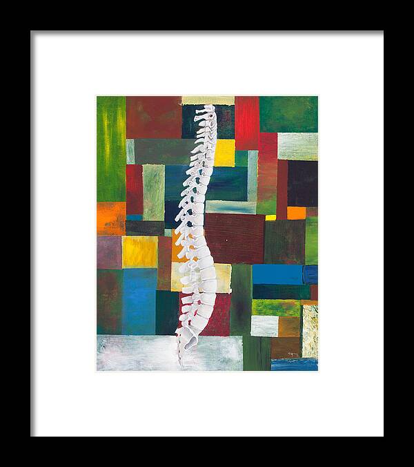 Chiropractic Framed Print featuring the painting Spine by Sara Young