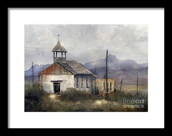 Terlingua Framed Print featuring the painting St. Agnes of Terlingua 2 #1 by Tim Oliver