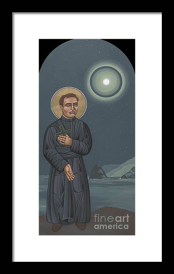 St Damien Of Moloka'i Framed Print featuring the painting St Damien of Moloka'i 235 by William Hart McNichols