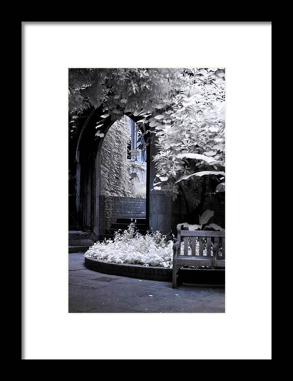 Infrared Framed Print featuring the photograph St Dunstan's in the East #1 by Helga Novelli