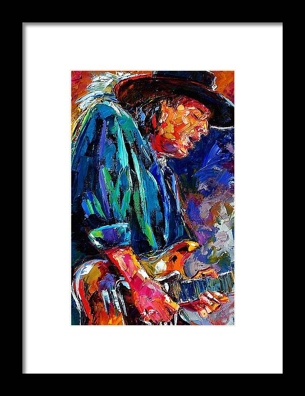 Stevie Ray Vaughan Framed Print featuring the painting Stevie Ray Vaughan by Debra Hurd