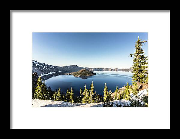 America Framed Print featuring the photograph Stunning Crater Lake in Oregon #1 by Didier Marti