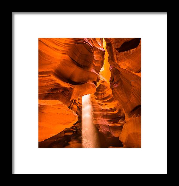 Canyon Framed Print featuring the photograph Sun Beam In Antelope Canyon #1 by Asif Islam