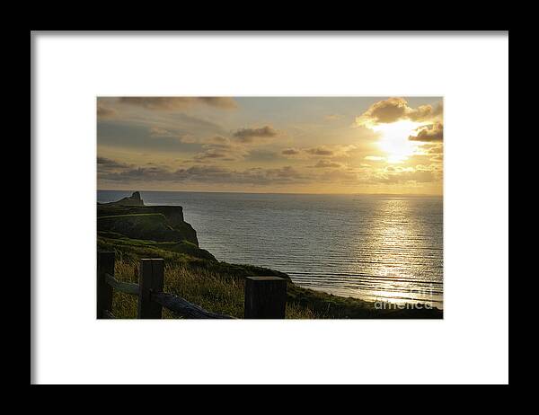 Sunset Framed Print featuring the photograph Sunset at Rhossili Bay by Perry Rodriguez