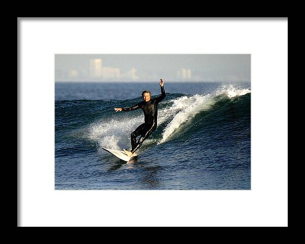 Surfing Framed Print featuring the photograph Surfing #1 by Marc Bittan