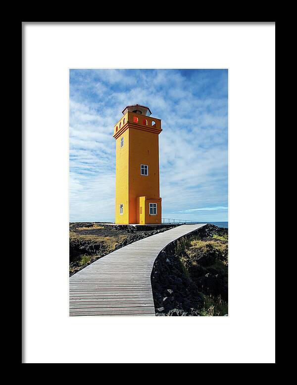 Iceland Framed Print featuring the photograph Svortuloft Lighthouse. #1 by Norberto Nunes