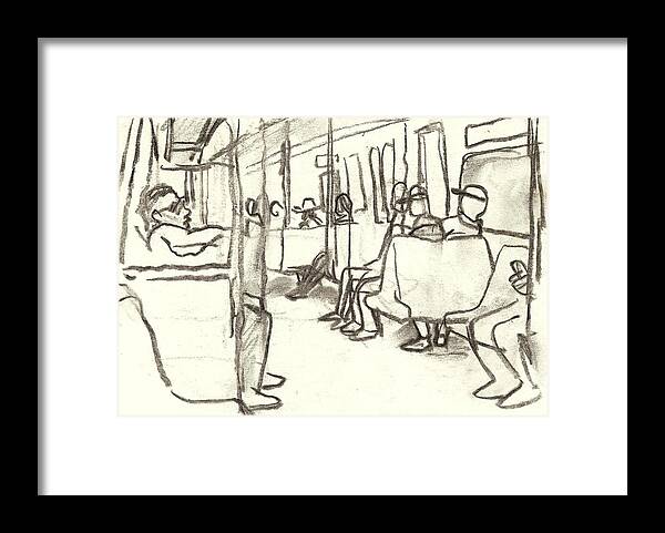 Subway Framed Print featuring the painting Take the A Train, NYC #1 by Thor Wickstrom