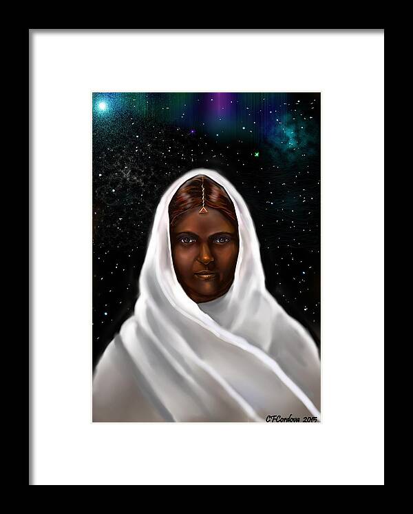 God Framed Print featuring the painting Tara -God's Messenger #2 by Carmen Cordova