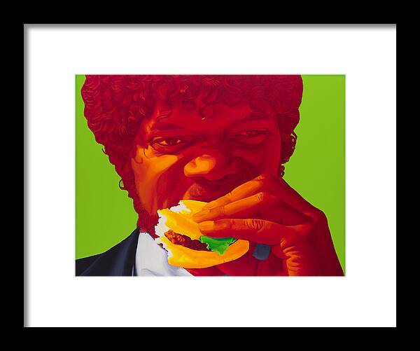 Pulp Fiction Framed Print featuring the painting Tasty Burger by Ellen Patton