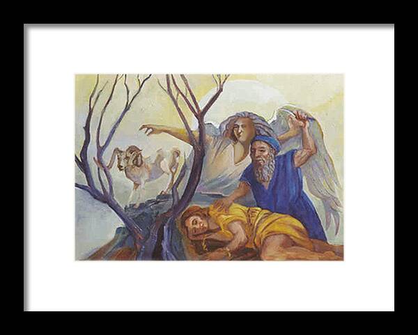 Biblical Framed Print featuring the painting Test of Abraham #1 by Suzanne Giuriati Cerny