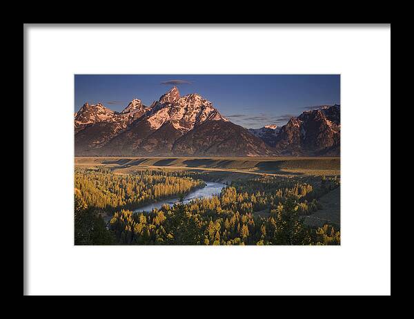 Grand Teton Framed Print featuring the photograph Teton Morning #1 by Andrew Soundarajan