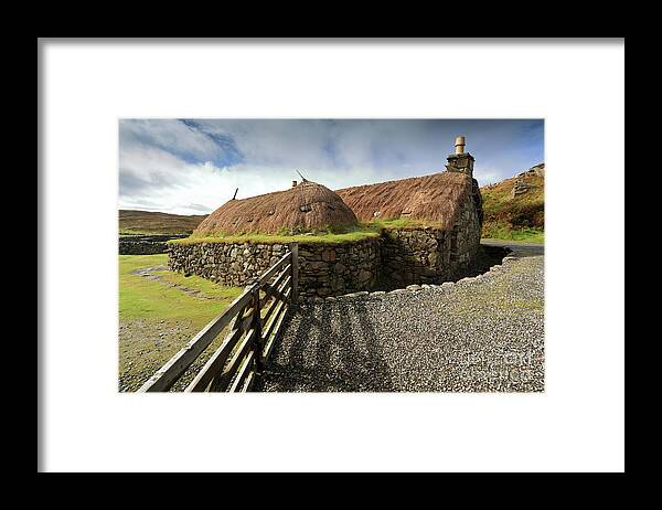 Blackhouse Framed Print featuring the photograph Thatched Blackhouse, Isle of Lewis by Maria Gaellman