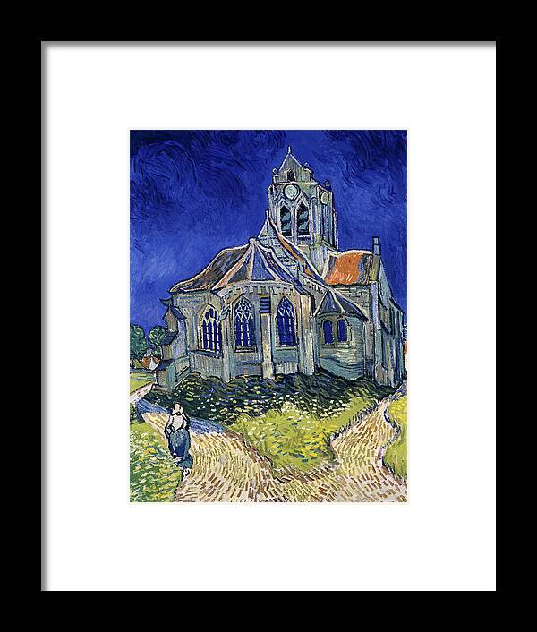 The Church Framed Print featuring the painting The Church in Auvers-sur-Oise, View from the Chevet #1 by Vincent van Gogh