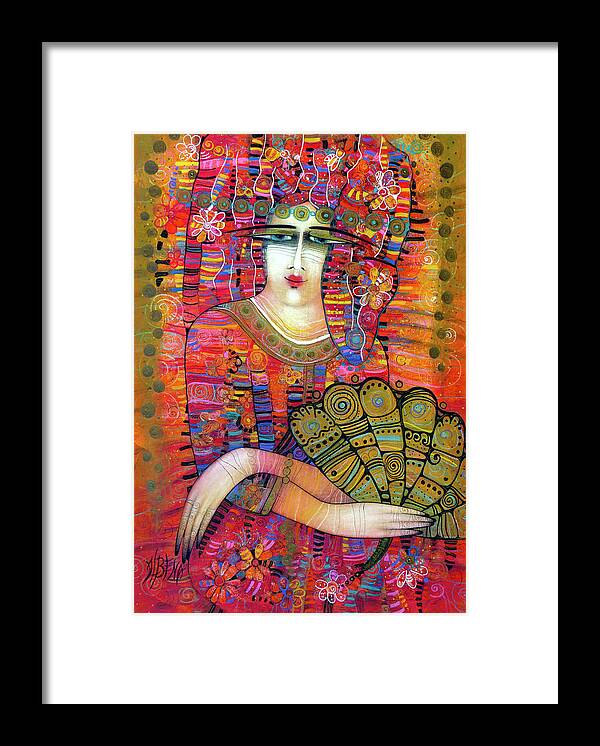 Albena Framed Print featuring the painting The fan #1 by Albena Vatcheva