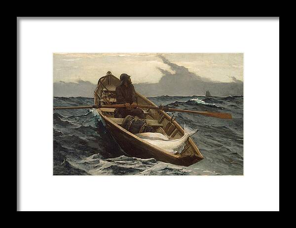 Winslow Homer Framed Print featuring the painting The Fog Warning - 1885 #2 by Eric Glaser