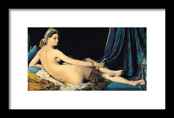 Jean Auguste Dominique Ingres Framed Print featuring the painting The Grand Odalisque #1 by Jean Auguste Dominique Ingres