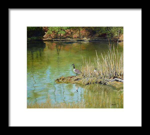 Landscape Framed Print featuring the painting The Lookout #1 by Sandra Nardone