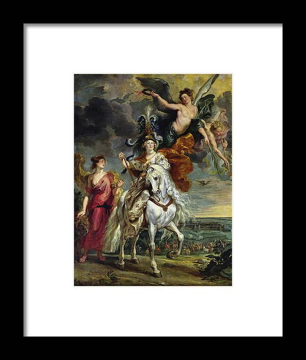 Medici Framed Print featuring the painting The Medici Cycle The Triumph Of Juliers #1 by Peter Paul Rubens